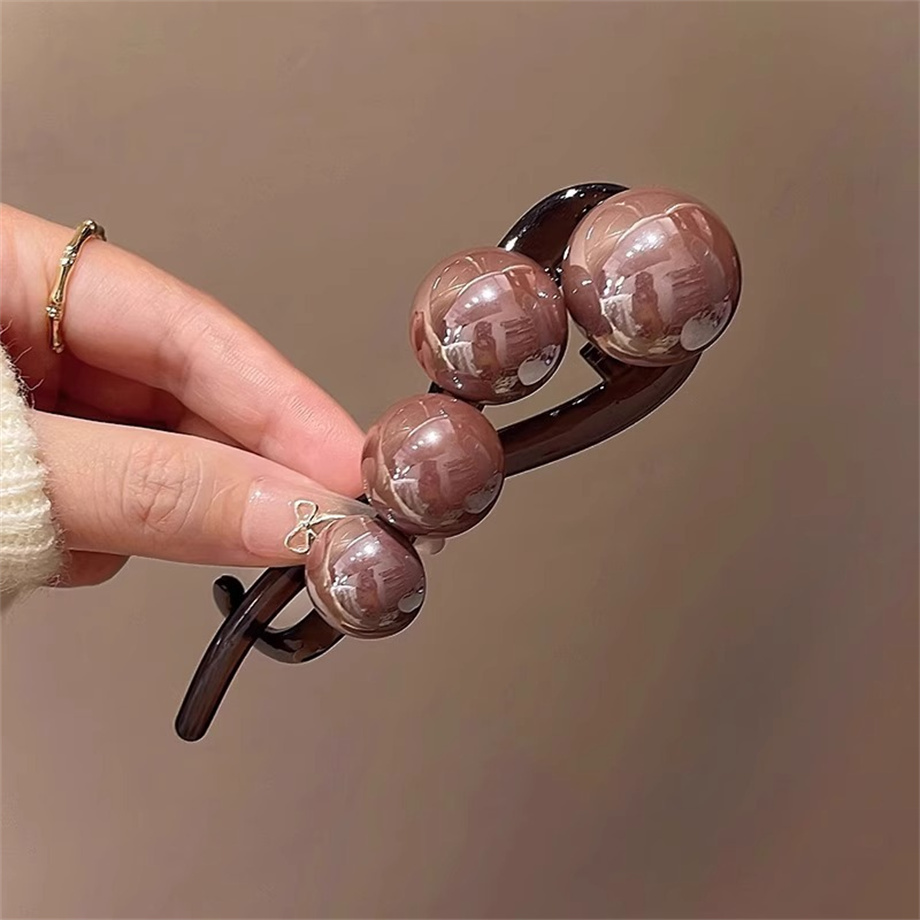 Pinzas para el cabello con perlas elegantes para mujer, pasadores de horquilla, adorno para el cabello dulce, diadema, coleta, accesorios para el cabello de: YELLOW