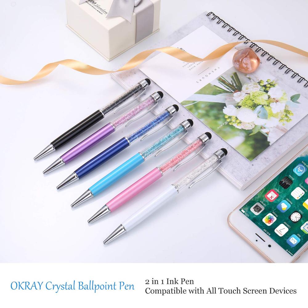 Leuke Crystal Pen Diamond Balpennen Stationery Balpen 2 In 1 Crystal Stylus Touch Pen