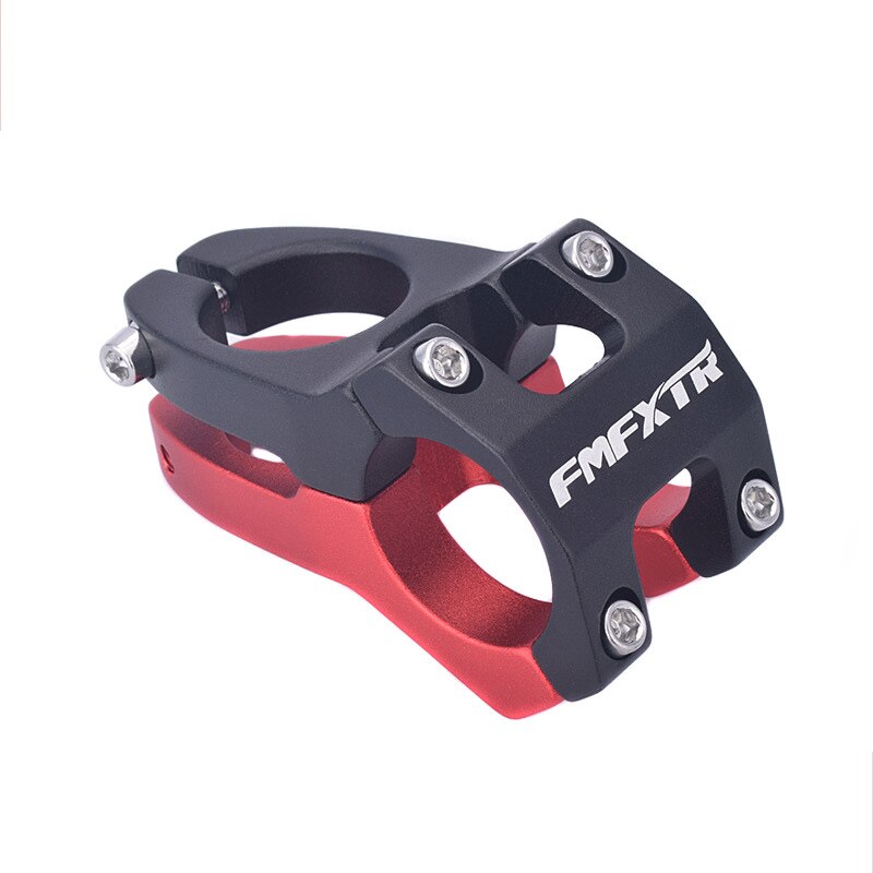 Vástago de manillar de bicicleta Enduro de alta resistencia ligero 31,8mm * 45mm CNC vástago mecanizado para bicicleta de montaña XC AM MTB: Black and red