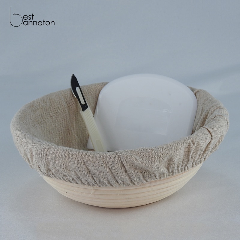 Best banneton 9 Inch Banneton Proofing Basket Set - for and Home Bakers Bowl Scraper and lam Brotform Cloth Liner
