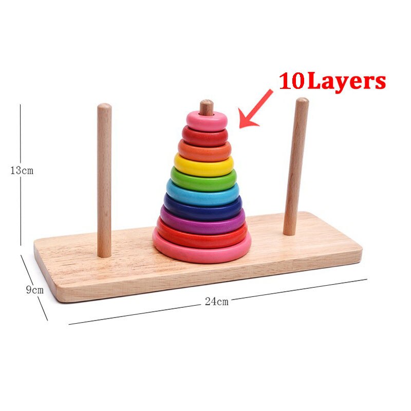 Bunte Geometrische Formen Passende Spielzeug Kinder Früh Lernen Übung Hände-auf Fähigkeit Montessori Pädagogisches Holz Spielzeug ZXH: 10layers L yuanse