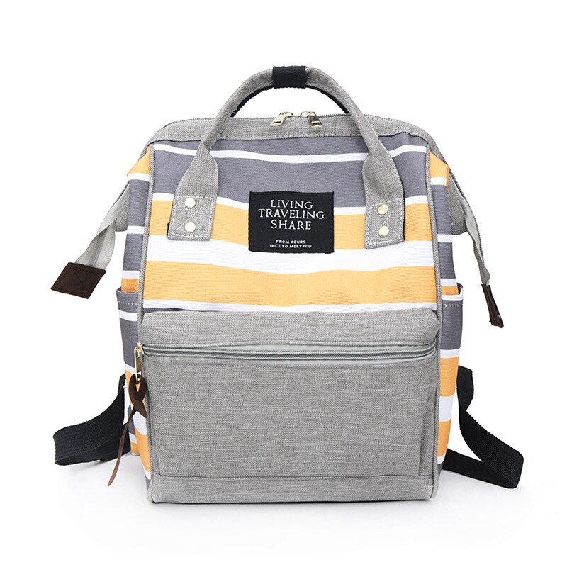 Korean Style Women Backpack Canvas Ladies' Travel Shoulder Bag Large Capacity School Bag For Teenage Girl Rucksack Knapsack Sac: Grey / 33x23x14cm