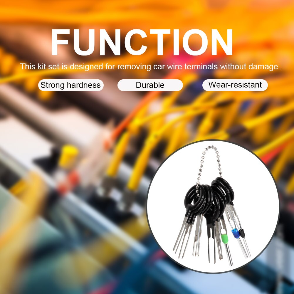 11pcs Car Terminal Removal Kit Wiring Crimp Connector Pin Extractor Puller Terminal Repair Tools