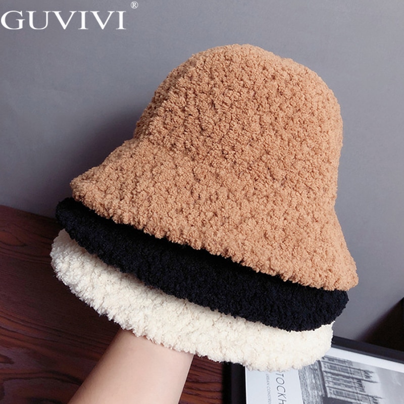Winter Warm Knitted Hats Ladies Korean Color Matching Wool Fisherman Hats Bucket Hat Women Hat