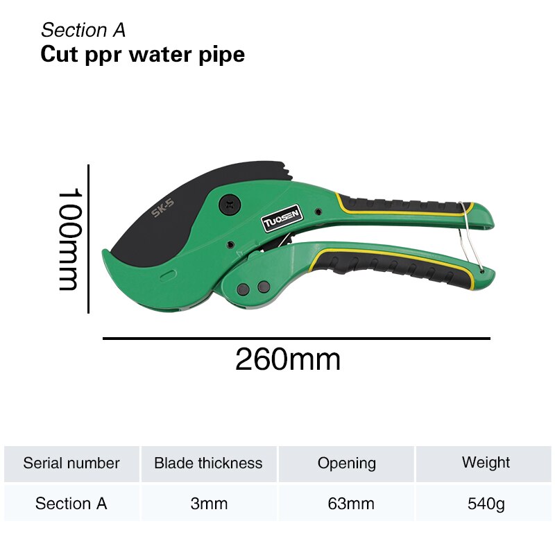 Tubo IN PVC Taglierina 33 millimetri 43 millimetri 63 millimetri Forbici di Taglio Del Tubo PPR PVC Rapido Taglio Tubo di Acqua di Plastica di Alluminio tubo Tubo di Taglio Utensili A Mano