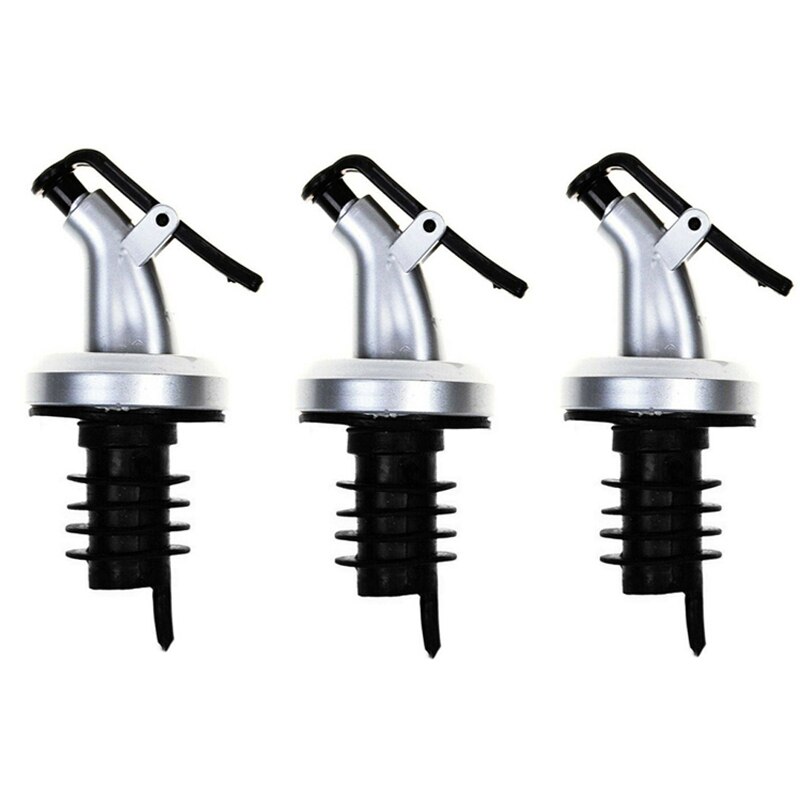 Olie Fles Stopper Lock Plug Seal Lekvrije Food Grade Rubber Nozzle Spuit Liquor Dispenser Wijn Schenker Keuken Bar tool: 3 pcs