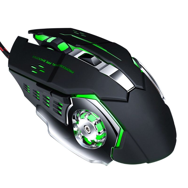 Mechanical Macro Programming 7 Color Luminous Gaming Mouse 4 Gear DPI Adjustable R2JB