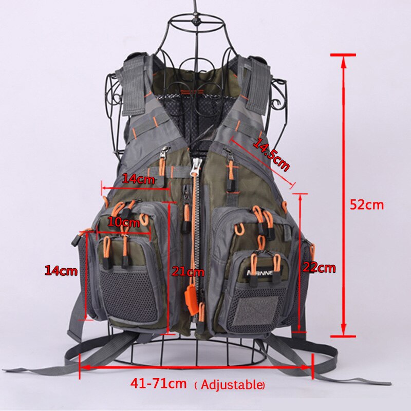 Gilet da pesca a mosca, giubbotto di salvataggio di sicurezza per la pesca per il nuoto zaino traspirante multifunzione galleggiante per Kayak da barca a vela
