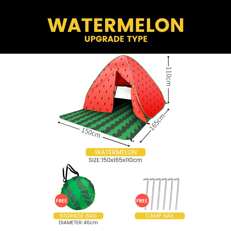 Carpas plegables para Picnic en la playa, refugio solar, portátil, para exteriores: Watermelon -UG