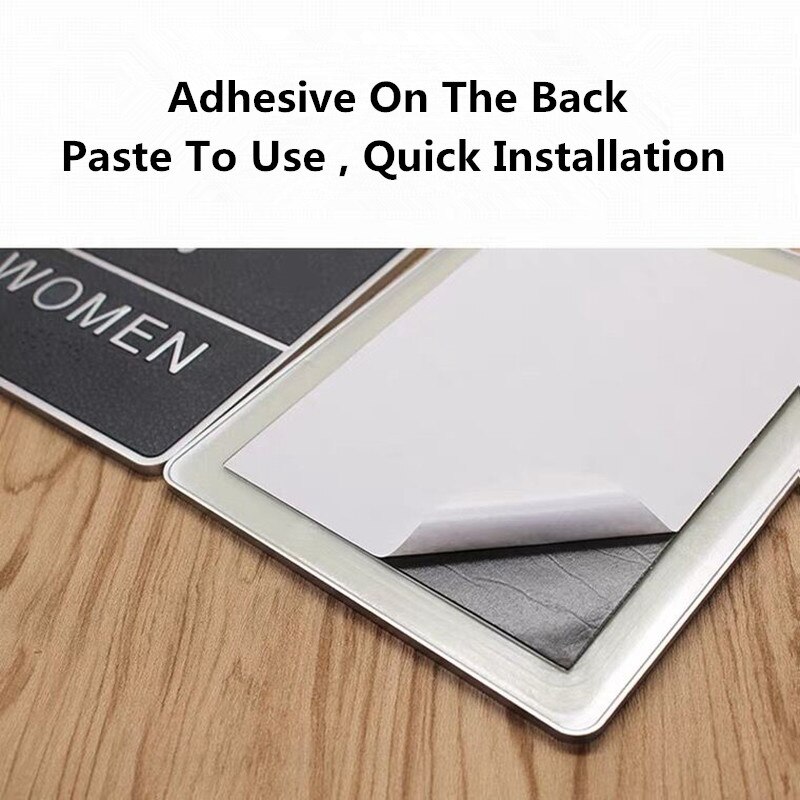 Toilet Sign Board Wall Sign Decor Plate Wc Sign Wall Mounted Paste Use Restroom Door Signboard Indicator