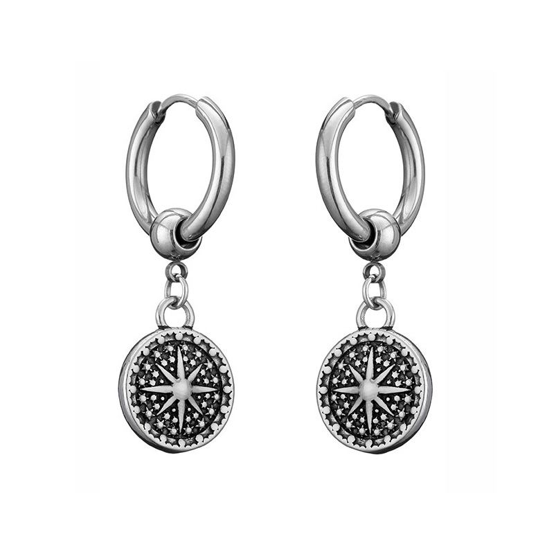 Vintage Skull Earrings for Women Goth Hoop Earrings Men Party Jewelry Aretes De Mujer Punk Piercing Stainless Steel Earrings: Style 8 / 1 Pair