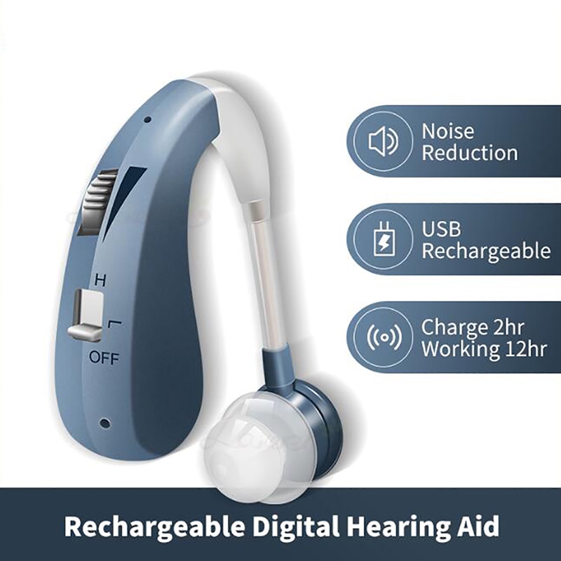 Høreapparat genopladeligt høreapparat mini usynligt usb ørehjælp lydforstærker til ældrepleje døve høreapparat hovedtelefon