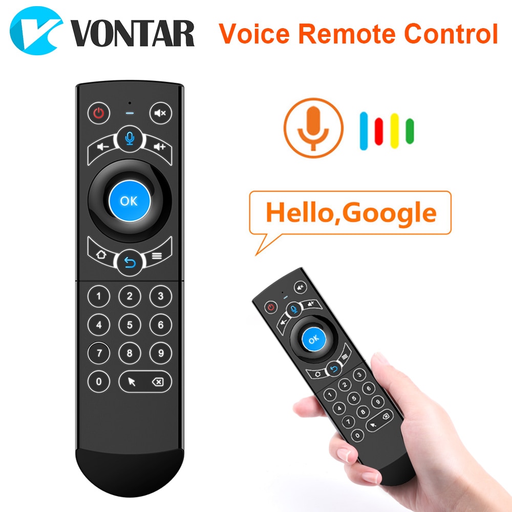 VONTAR – télécommande vocale G21 PRO, clavier sans fil 2.4G, souris Air avec gyro d&#39;apprentissage IR, pour Android TV Box H96 MAX X3 Pro