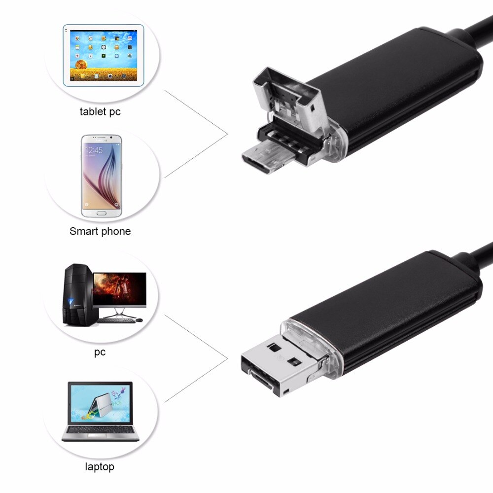2IN1 HD Inspection Mini Endoscope Camera AN97 1M USB Cable for Android Endoscope Searching Thing in Narrow Space Microscopy