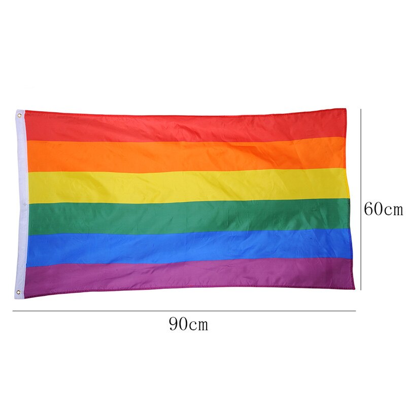 Gökkuşağı bayrağı renkli gökkuşağı barış bayrakları Polyester lezbiyen eşcinsel Parade bayrakları afiş LGBT Pride LGBT bayrak ev dekorasyon 3 boyutları: 90X60cm