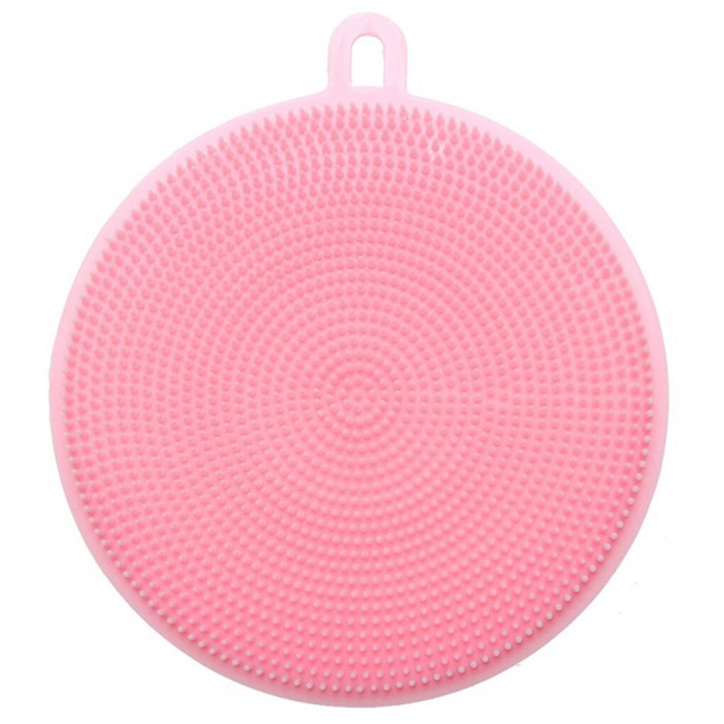 Esponja mágica de silicona para lavar platos, cuenco, cepillo de limpieza, estropajo multifunción, olla, sartén, cepillos de lavado, Limpiador de cocina herramienta de cocina: Rosa