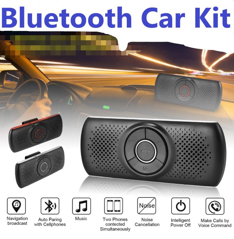 Draadloze Auto Kit Set Handsfree Speakerphone Multipoint Zonneklep Speaker Voor Telefoon Smartphones Car Charger Handsfree