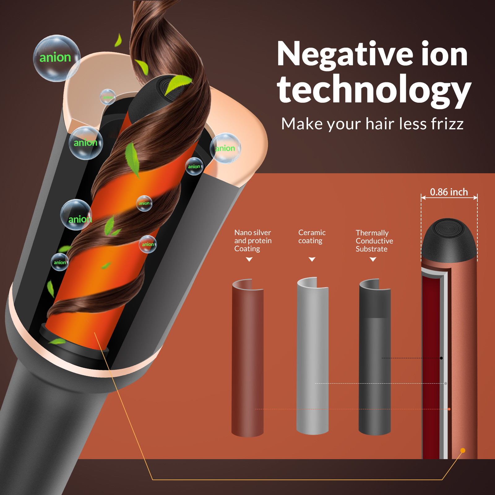 Rizador de pelo automático, máquina rizador de pelo, pinzas eléctricas automáticas y rizadas, varita giratoria automática portátil