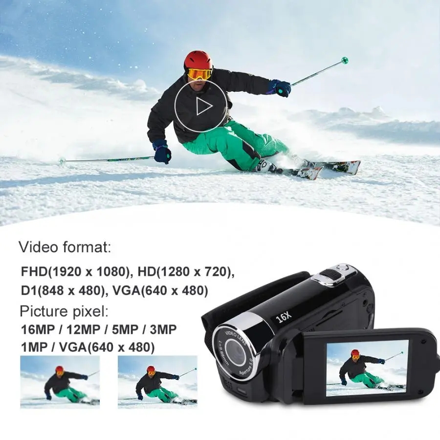 Mini Children's Digital Camera 270 Degree Rotation Screen HD 2MP Kids Birthday Christmas Portable Photo Video Camcorder