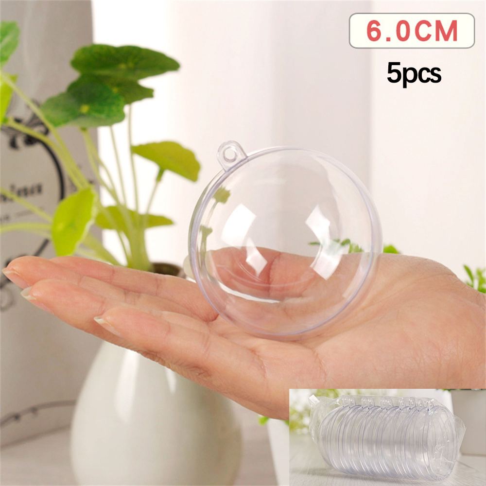 4-12 cm Weihnachten Transparente Kugel Kunststoff Befüllbare Flitter Weihnachtsbaum Hängende Ornamente Dekoration für Zuhause Neujahr Party: MULTI