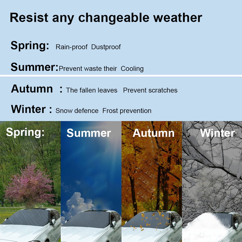 Magnetiska kanter bil snöskydd frost bil vindruta snöskydd bil solskyddsskydd vattentätt vindruteskydd bil lastbil suv