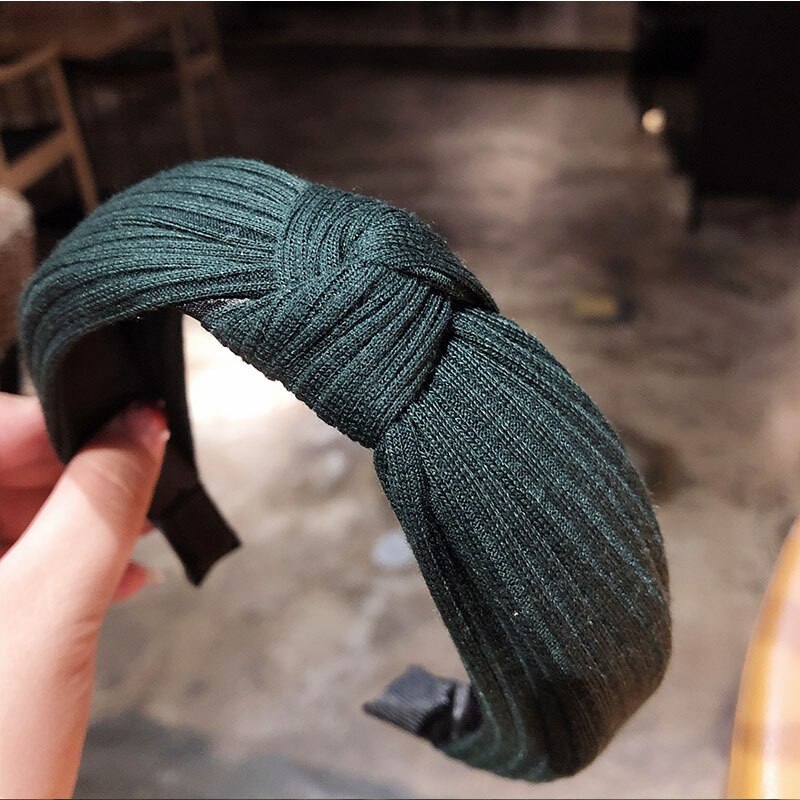 Naisten painettu kangas hiuspanta solmittu hiuspanta naisille hiusasusteet tyttöjen hiusnauhat raitapään kääre korea: 3