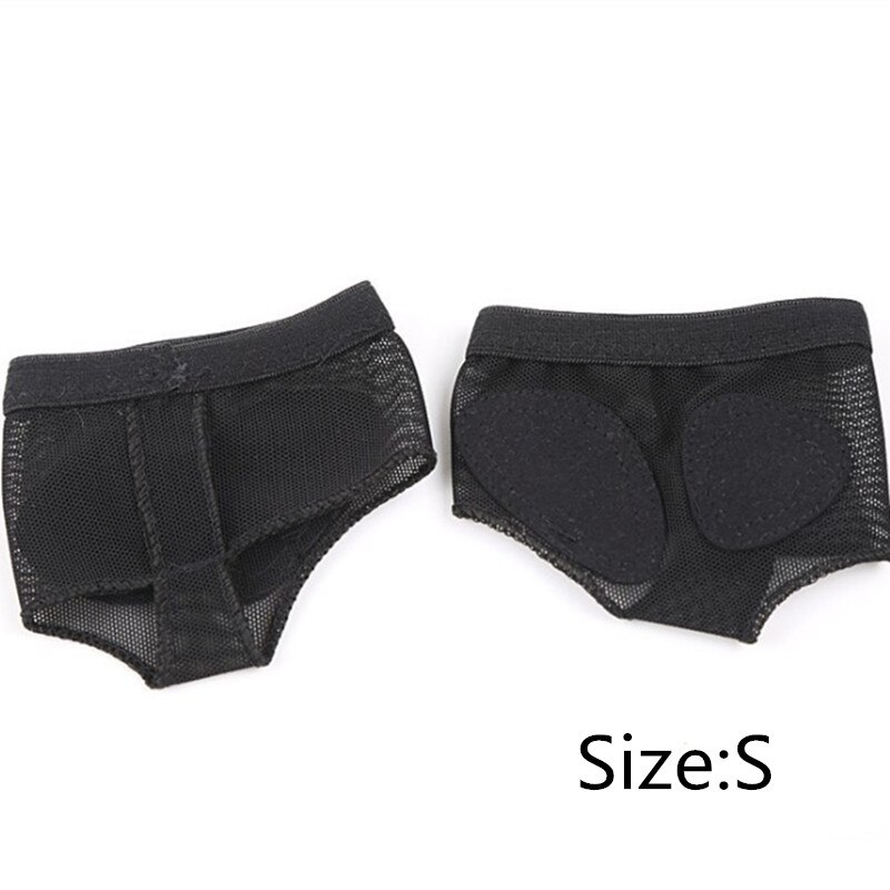 1 paar XS-XL Atmungsaktive Bauch Dance Ballett Halb Sohle Elastische Kappe Pad: Black-S
