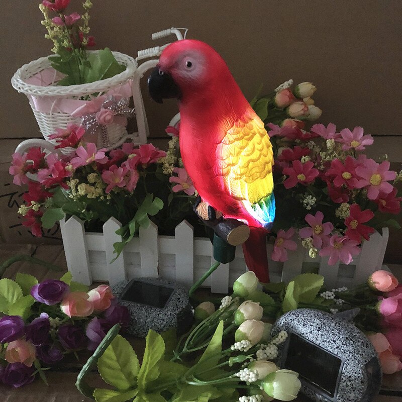 Lampe LED solaire en forme d&#39;oiseau, avec pince, luminaire décoratif d&#39;extérieur, idéal pour un jardin, un sentier, une pelouse, un Patio, une place publique ou une plante en pot: RGB