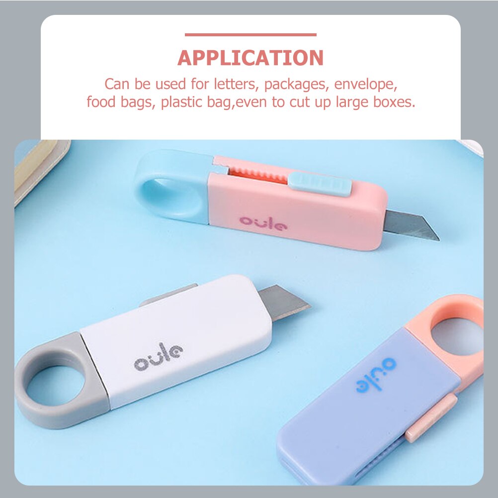 6Pcs Package Portable Opener Retractable Mini Paper Cutter Box Cutting Gadget