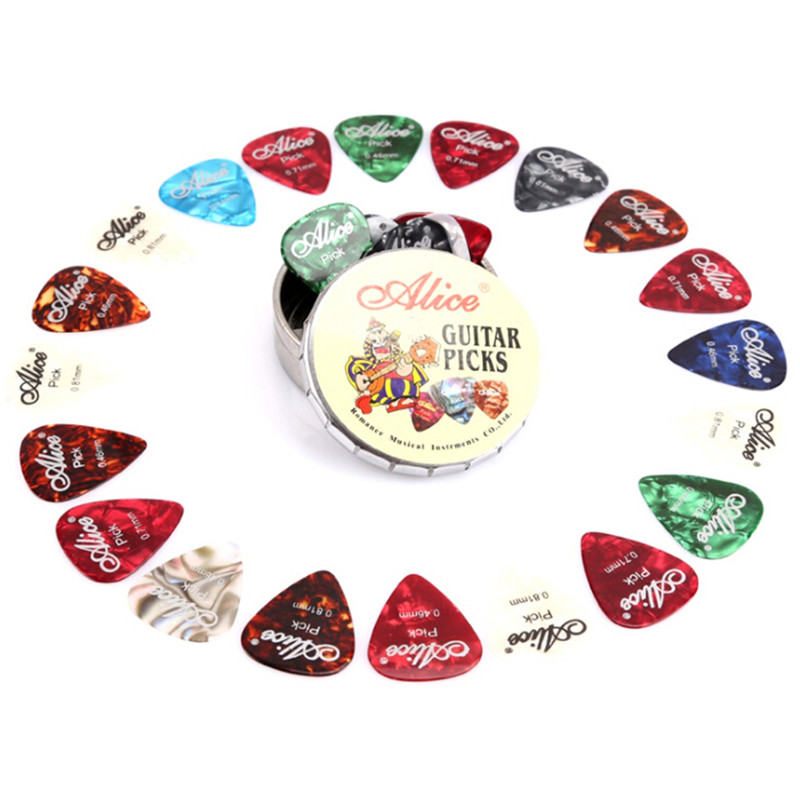 UIO12/20/24 Pcs Plectrums Set Akoestische Gitaar Picks Plectrums Ronde Metalen Picks Box Case Pick voor Snaren Accessoires