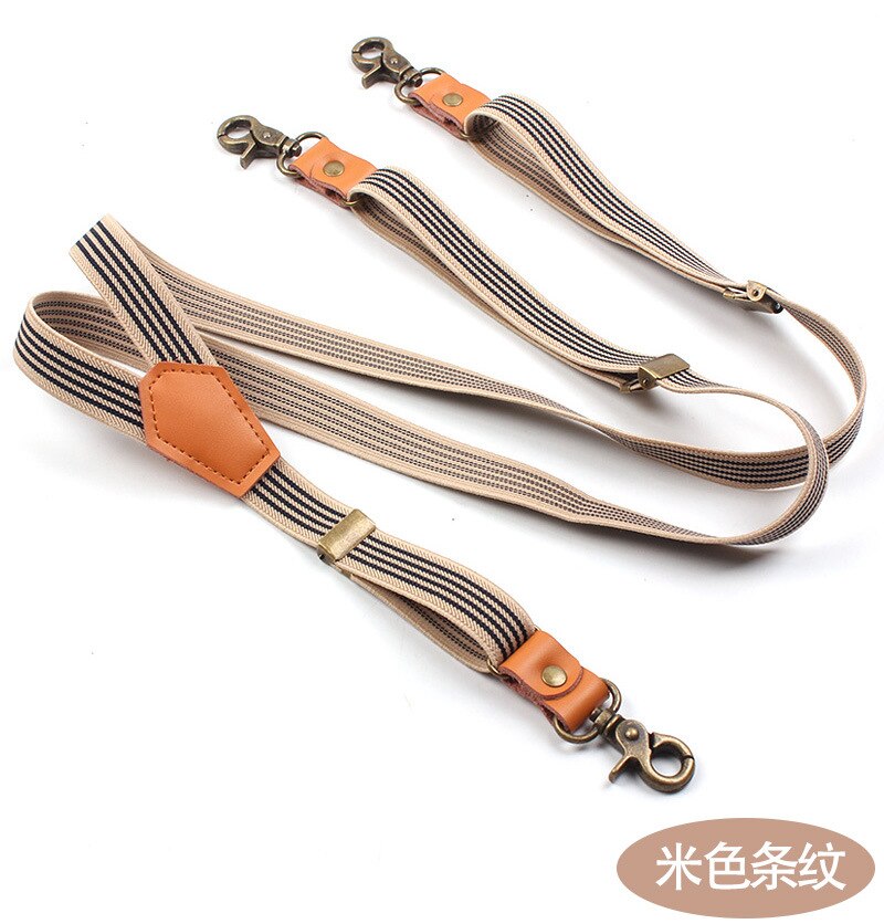 Heavy Duty Suspender for Men Black Hook Suspenders Studded Vintage Bib Straps 2*110cm Adjustable Elastic Trouser Braces Straps: style-2