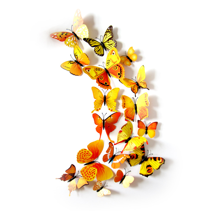 12PCS/Lot Garden Butterfly Decorative Stakes Wind Spinners Garden Decorations Simulation Butterfly Stakes Yard Plant Lawn