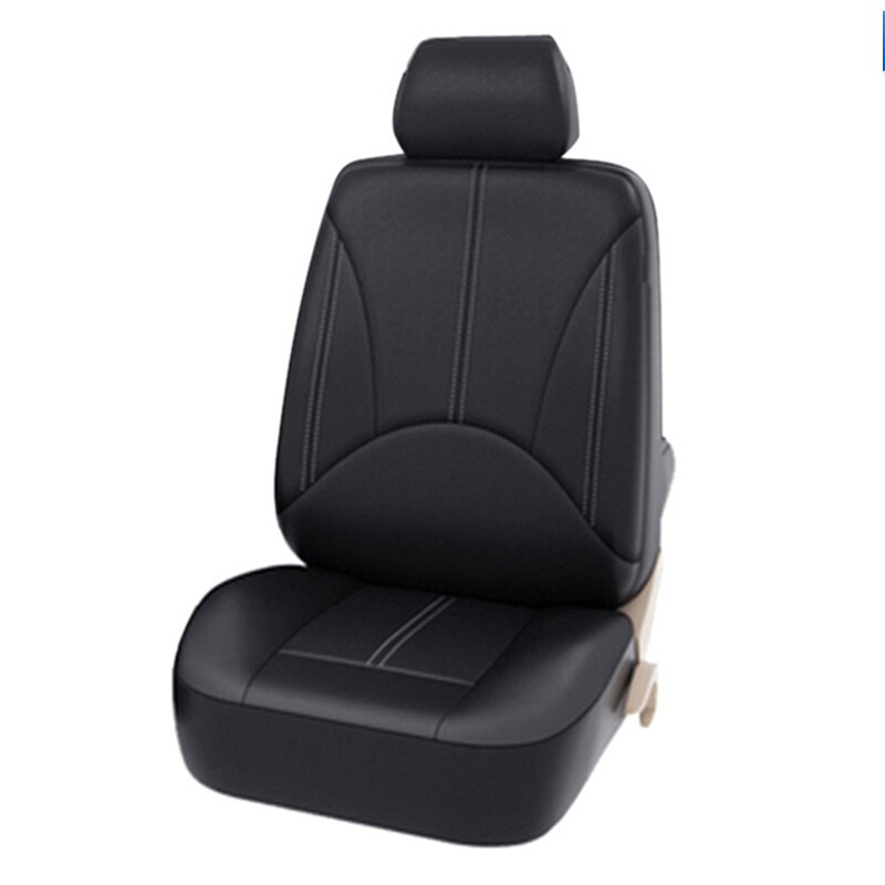 Auto PU Lederen Voor Achter Stoelhoezen Terug Emmer Auto Bekleding Auto Interieur Auto Seat Protector Cover: 1pc Front Seat Cover