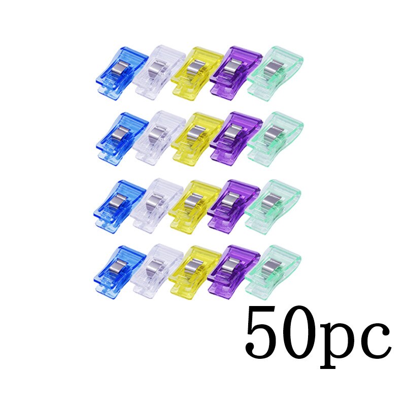 50 pcs Plastic Patchwork Sewing Clips Fabric Quilting Binding Clips Holder Sewing Accessory Garment Clip: Set F