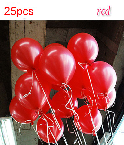 25 stks/partij Party Bruiloft Decoratie Multicolor roze witte Ballon Verdikking Peer Impulsen Gelukkige Verjaardag Feestartikelen Ballonnen: Red