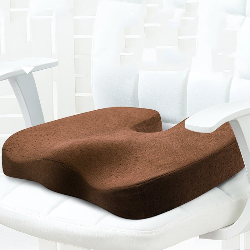 Coussin d'assise coussin de voiture coussin de siège orthopédique pour sciatique coussin d'assise coussin en mousse à mémoire de forme oreillers de voiture doux et confortables: mocha