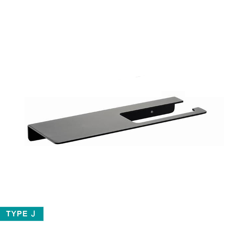 Toilet Roll Double Paper Long Holder with Rack Hanger Bathroom WC Accessories Hardware Matt Black Gold Chrome: J BA0053BK-86