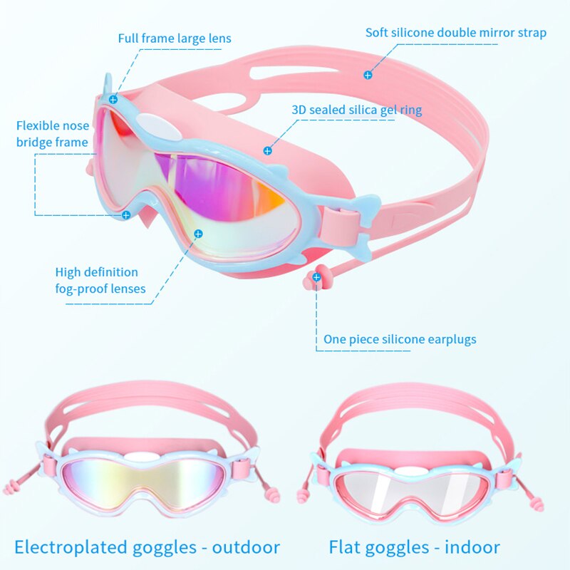 Kinderen Zwemmen Bril Professionele Zwembril Zwemmen Bril Anti-Fog Uv Bescherming Jongens/Meisje Waterdichte Siliconen Brillen