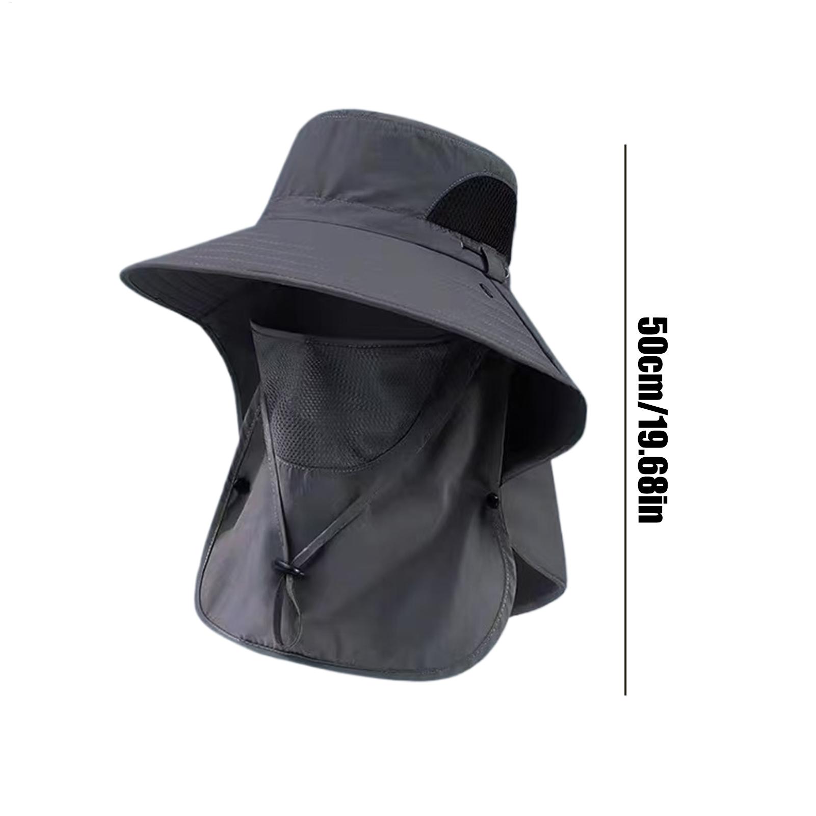 Fishing Hat Breathable Wide Brim Waterproof Sunhat Cap Sun Cap with Neck Flap for Hiking Camping Gardening Cycling Mountain