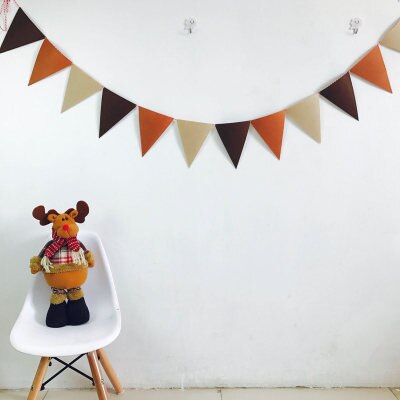Effen Kleur Driehoek Multicolour Vlaggen Kids Decor Handgemaakte Een Bed Opknoping Teepees Babykamer Kinderen Slaapkamer Muur Decoratie: F