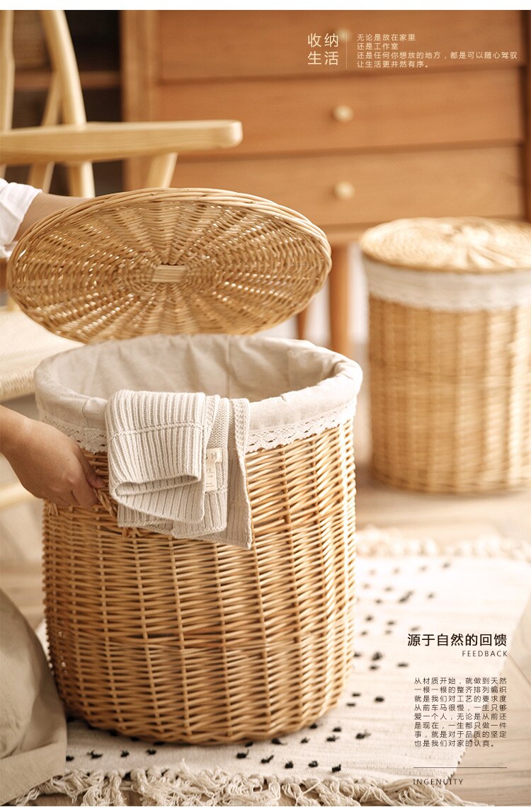 Osier vêtements stockage panier panier vêtements vêtements cadre stockage boîte de rangement pot boutique tissage vêtements