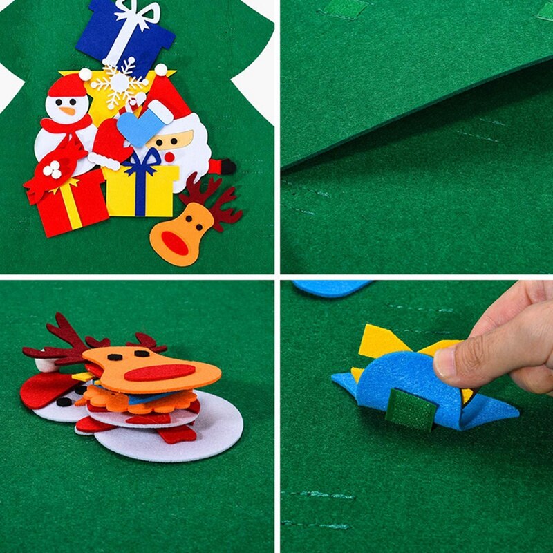 Felt Christmas Tree for Kids -3D DIY 26Pcs Detachable Ornaments, Xmas Decorations Wall Ha