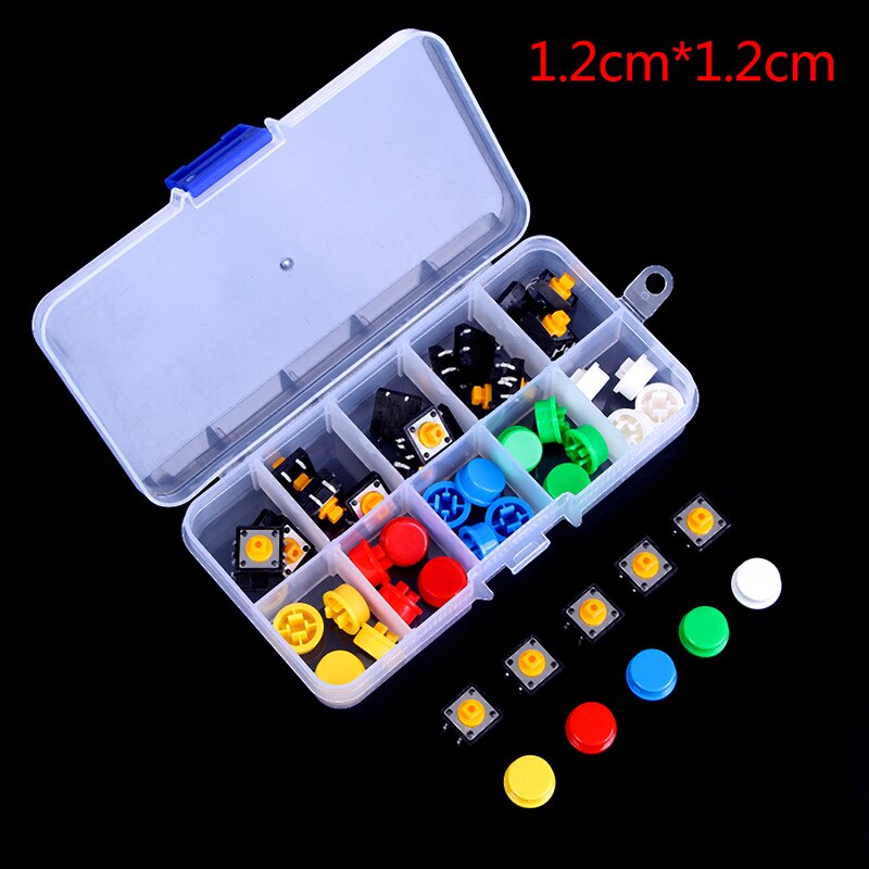 25pcs/pack Smart Electronics Tactile Push Button Switch Momentary Micro Switch Button + Tact Cap 12X12X7.3mm