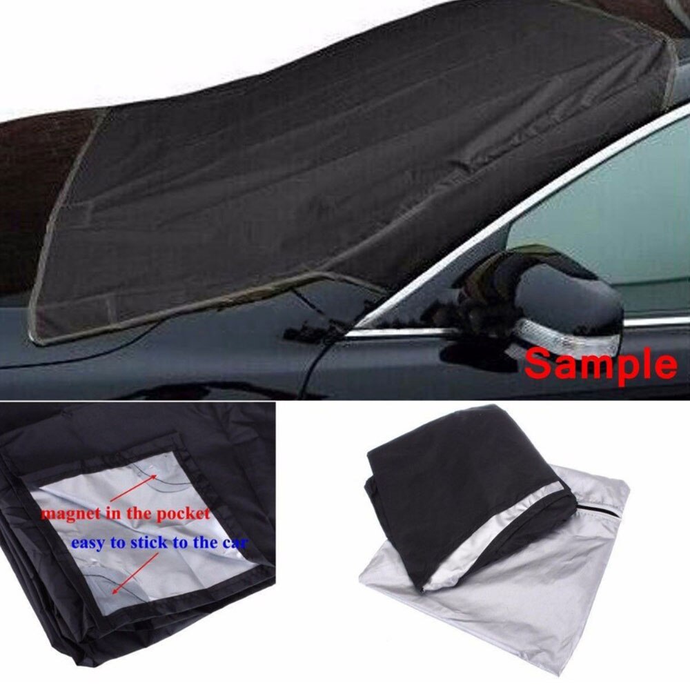 Car Snow Cover Winter Snow Blocker Magnetic Windshield Cover Anti-Freeze Half Car Front Glass Block