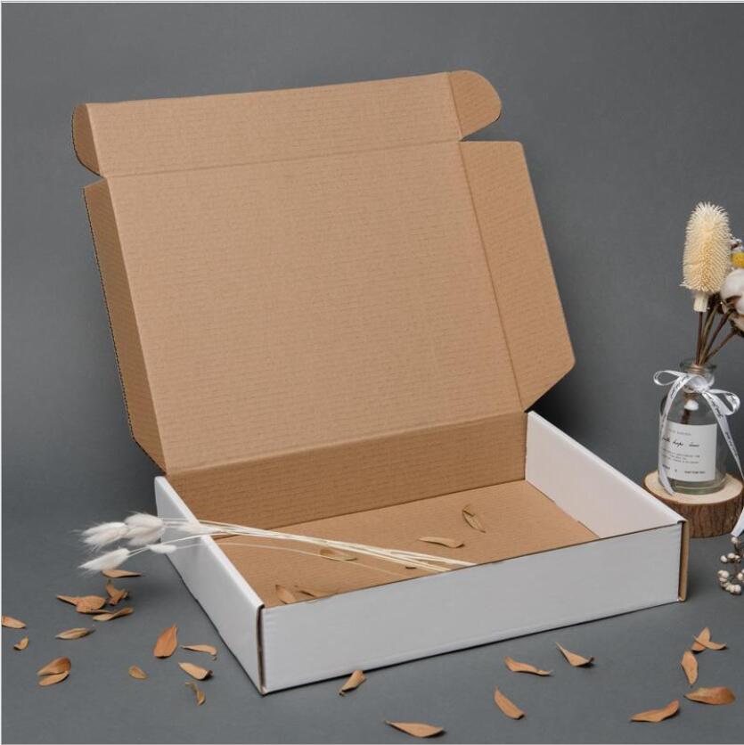 15pcs/lot White Paper Cardboard Box For Small Business Thicken Box Packaging Extra Hard 3 layer Corrugated Carton