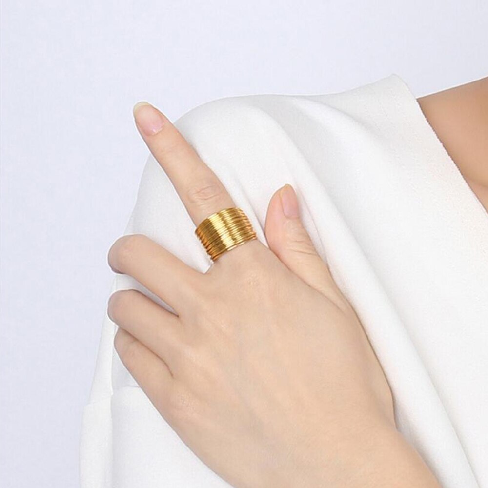 Gold Farbe Wolfram Ringe Für Männer Schmuck 316L Edelstahl Hochzeit Ring Für Frauen Schmuckstück Party Zubehör