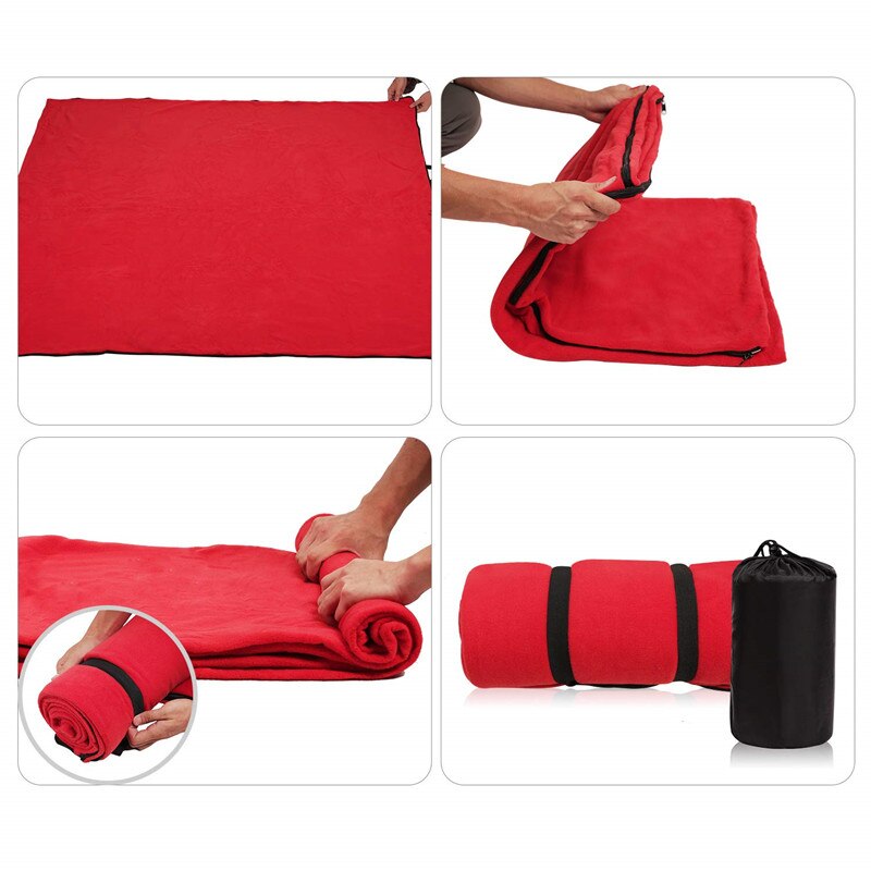 Fleece sovepose liner kompakt ultralet varm smudsafvisende sovelagen backpacking camping vandreture picnic hotel kontor rejse