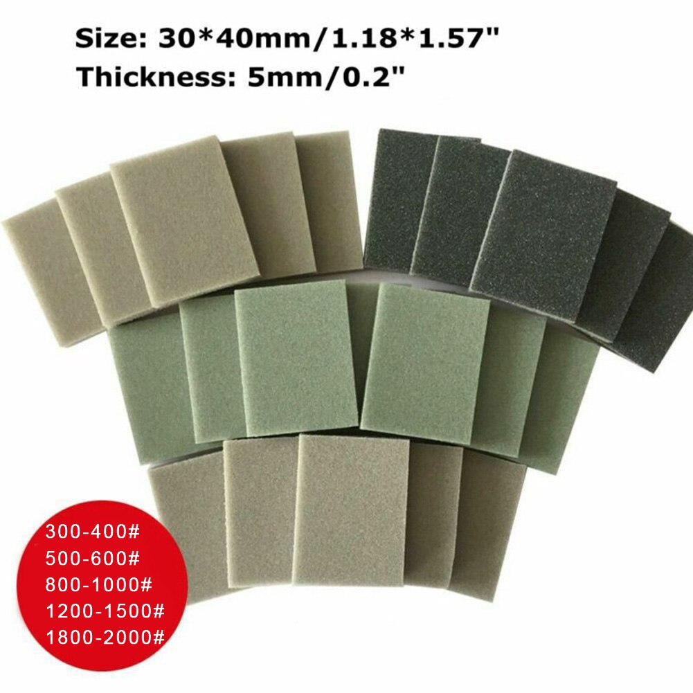 10 stücke Schleifpapier Schwamm Pads Schaum Schleif Block Nass Trocken Karosserie Fein Grob Streugut Beste Adsorption Wasserdichte Polieren Pad