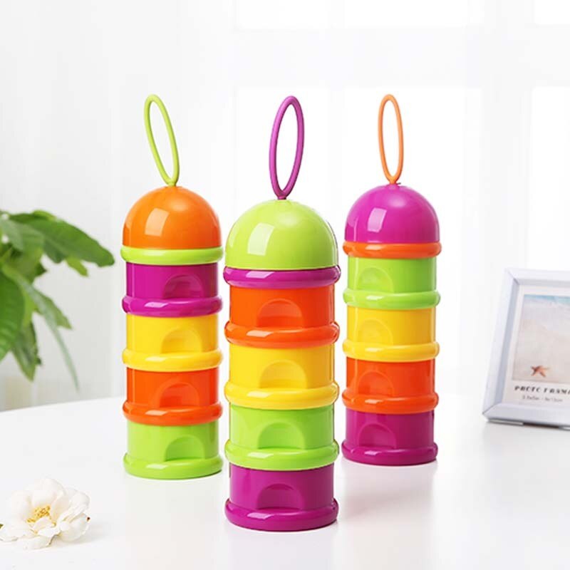 Baby Food Storage Box Portable Baby Infant Feeding Milk Powder & Food Snack Container 4 Cells Grids Food Container Box