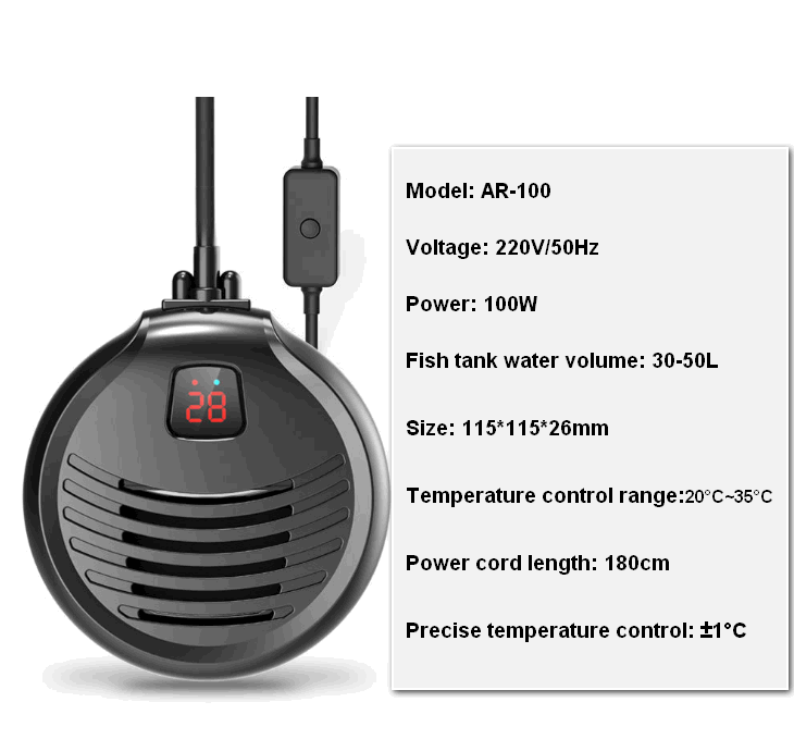 SUNSUN Turtle Heater Low Water Level Mini Ultra Short Electric Heater Automatic Constant Temperature Fish Tank Heating Stick GW: AR-100